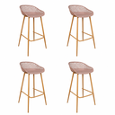 Ver imagem 2 de Conjunto 4 Banquetas Clarice Rosa/Camurça