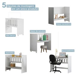 Mini Berço Rubi Multifuncional com Colchão Tigus Branco - 3