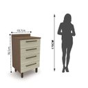 Ver imagem 2 de Balcão para Cozinha 4 Gavetas Evolution Plus Marrom/Tannat/Legno Crema