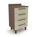 Ver imagem 1 de Balcão para Cozinha 4 Gavetas Evolution Plus Marrom/Tannat/Legno Crema