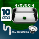 Ver imagem 3 de Cuba Pia Inox 304 Cozinha Nº1 47x30x14 As Funda