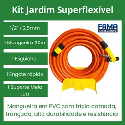 Kit Mangueira Fama (30 Metros Sup. Meia Lua, Esguicho Pistola, Engate Rápido) - 2