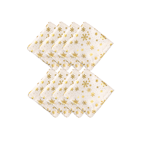 Kit 8 Guardanapos Lumine Natal Poliéster Oxford Branco