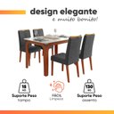 Ver imagem 2 de Conjunto Sala de Jantar Mesa Tampo em Vidro 1,20m Mel 4 Cadeiras Tati