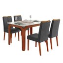 Ver imagem 1 de Conjunto Sala de Jantar Mesa Tampo em Vidro 1,20m Mel 4 Cadeiras Tati