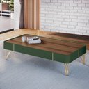 Ver imagem 2 de Mesa de Centro Cadenza em Mdp/mdf com Pés em Aço Verde Pistache/castanho G26 - Hb Móveis