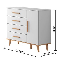 Quarto de Bebê Montessoriano Retrô Ludmila Cama Casinha Analu Cômoda Infantil Branco Carolina - 6