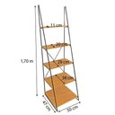 Ver imagem 4 de Kit Rack de TV Industrial 1,20m e Estante Escada Slim 5 Prateleiras Ferro e Madeira Carvalho e Preto