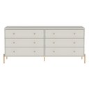 Ver imagem 1 de Cômoda com 6 Gavetas Jasper 180 Cm Off White Fosco com Dourado