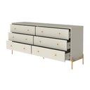 Ver imagem 3 de Cômoda com 6 Gavetas Jasper 180 Cm Off White Fosco com Dourado