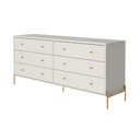 Ver imagem 2 de Cômoda com 6 Gavetas Jasper 180 Cm Off White Fosco com Dourado