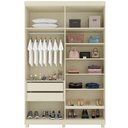 Ver imagem 3 de Guarda-Roupa Solteiro Imperatriz 4 Portas 2 Gavetas 100% MDF com Pés Off White - Gelius