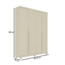 Ver imagem 4 de Guarda-Roupa Solteiro Imperatriz 4 Portas 2 Gavetas 100% MDF com Pés Off White - Gelius