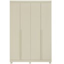 Ver imagem 2 de Guarda-Roupa Solteiro Imperatriz 4 Portas 2 Gavetas 100% MDF com Pés Off White - Gelius