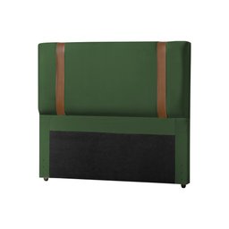 Cabeceira Cama Box Casal Queen Alça em Couro Zeus 160cm Estofada Veludo Verde - 2