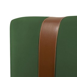 Cabeceira Cama Box Casal Queen Alça em Couro Zeus 160cm Estofada Veludo Verde - 3