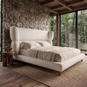 Ver imagem 1 de Cama Box Base King com Cabeceira Mochi 193x203 Estofada Orgânica Japonesa Bouclê Creme - Desk Design