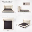 Ver imagem 4 de Cama Box Base King com Cabeceira Mochi 193x203 Estofada Orgânica Japonesa Bouclê Creme - Desk Design
