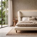 Ver mais imagens de Cama Box Base King com Cabeceira Mochi 193x203 Estofada Orgânica Japonesa Bouclê Creme - Desk Design