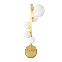 Abajur Coluna Piso Figo Ouro com Globo de Vidro Branco - 6