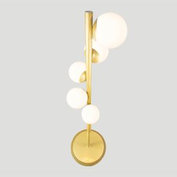 Abajur Coluna Piso Figo Ouro com Globo de Vidro Branco - 7