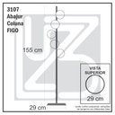 Ver imagem 2 de Abajur Coluna Piso Figo Ouro com Globo de Vidro Branco
