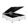 Base Box Baú Queen Bipartido Classic Blindado 158x198x42 Corino Branco - 1