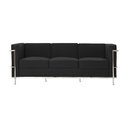 Ver imagem 2 de Sofá Le Corbusier 3 Lugares Couro Sintético Linha Premium Design Clássico Sala Escritório - Preto