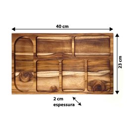 Petisqueira Astanna Madeira Teca Maciça Grande 40x25cm - 2