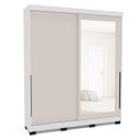 Ver imagem 2 de Roupeiro Madri 2 Portas Correr c/ Espelho 177x213cm Creme/Branco 250830