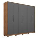 Ver imagem 2 de Guarda Roupa Casal Atrice 6 Portas Amêndola Touch/grafito com Pés - Demartêz Amêndola Touch/