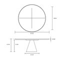 Ver imagem 2 de Mesa De Jantar Cone 80cm Base Madeira Natural Mogno E Tampo Mármore Branco Extra Branco