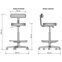 Ver imagem 3 de Cadeira Escritório Caixa Giratória Encosto Tira Mocho