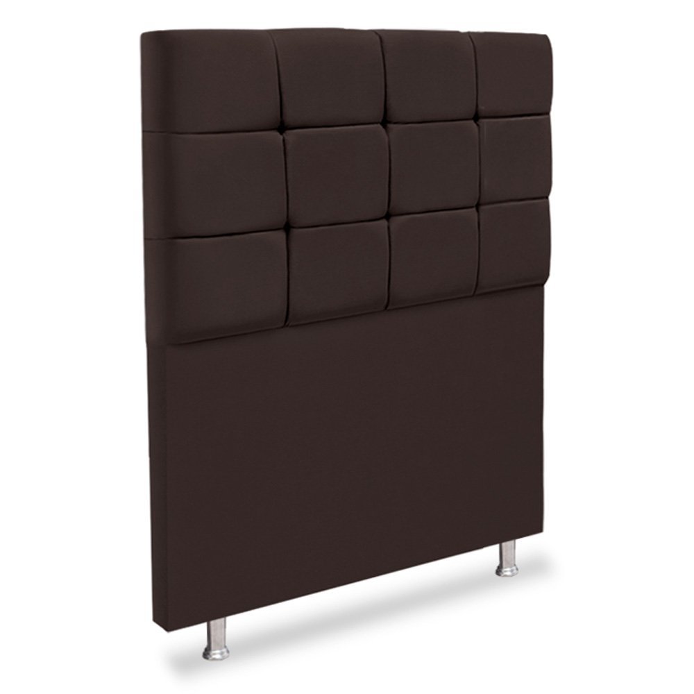 Cabeceira Cama Box Solteiro 90cm Bela Tecido Suede Marrom Ísis Decor - 2