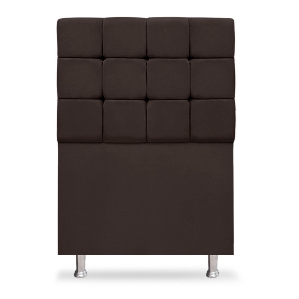 Cabeceira Cama Box Solteiro 90cm Bela Tecido Suede Marrom Ísis Decor