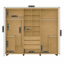 Ver imagem 3 de Guarda-Roupa Casal França 6 Portas com Espelho e Detalhe Ripado com 3 Gavetas Internas Bege/Cinamomo Off White