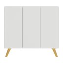 Ver imagem 6 de Gabinete Banheiro 3 Portas Retrô 90cm Multimóveis V5030 Branco/Natural
