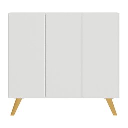 Gabinete Banheiro 3 Portas Retrô 90cm Multimóveis V5030 Branco/Natural - 6 Gabinete Banheiro 3 Portas Retrô 90cm Multimóveis V5030 Branco/Natural - 6