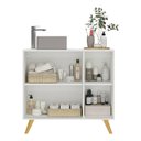 Ver imagem 5 de Gabinete Banheiro 3 Portas Retrô 90cm Multimóveis V5030 Branco/Natural