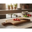 Ver imagem 4 de Tábua de Corte de Madeira Artesanal 50x25 Cm Teixeira:marrom