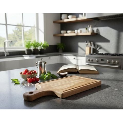 Tábua de Corte de Madeira Artesanal 50x25 Cm Teixeira:marrom