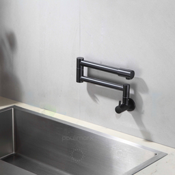 Torneira para Cozinha Gourmet Dobrável Articulável de Parede Preto Fosco Black Matte Metal Premium P - 3