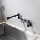 Ver imagem 4 de Torneira para Cozinha Gourmet Dobrável Articulável de Parede Preto Fosco Black Matte Metal Premium P