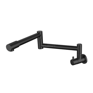 Torneira para Cozinha Gourmet Dobrável Articulável de Parede Preto Fosco Black Matte Metal Premium P