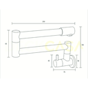 Ver imagem 5 de Torneira para Cozinha Gourmet Dobrável Articulável de Parede Preto Fosco Black Matte Metal Premium P