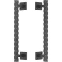 Ver imagem 1 de Puxador Duplo Colonial Aço Thor Preto Fosco 300mm Colonial Industrial Medieval Rancho Sítio