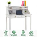 Ver imagem 3 de Escrivaninha Madeira 2 Gavetas 6 Nichos Marlene Branco Idimex