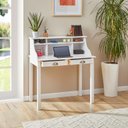 Ver imagem 7 de Escrivaninha Madeira 2 Gavetas 6 Nichos Marlene Branco Idimex