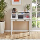 Ver imagem 1 de Escrivaninha Madeira 2 Gavetas 6 Nichos Marlene Branco Idimex