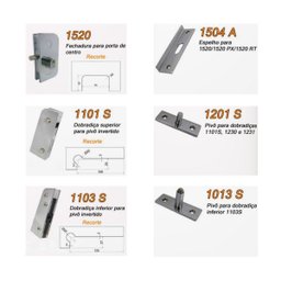 Kit porta pivotante para vidro temperado blindex 6 e 10mm - Branco - 2